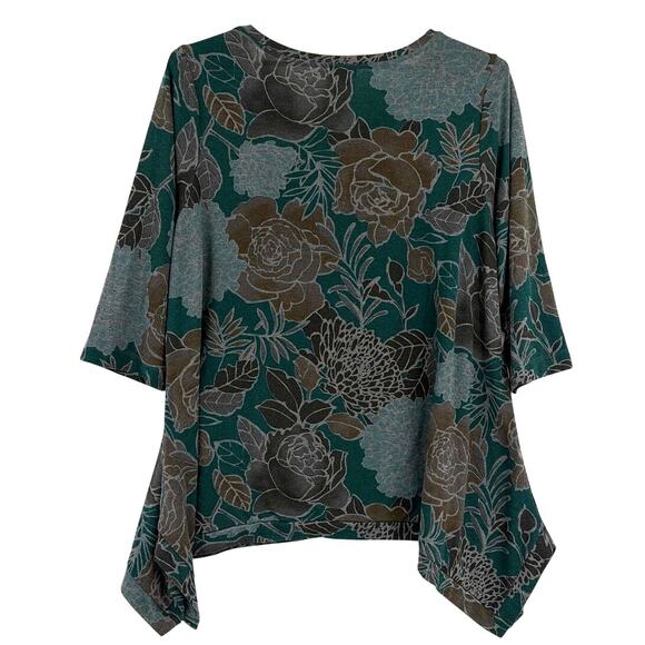 Avenue Floral Asymmetric Womens Top Sz 26/28 Cottagecore Boho Lagenlook Earthy - Picture 5 of 9